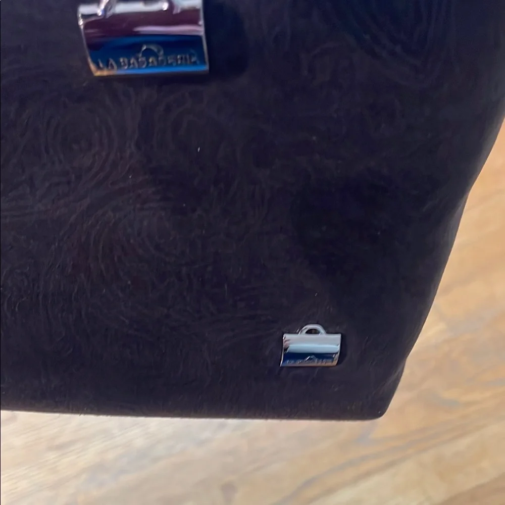 La Bagagerie Brown Paisley Design With Tan Leather Handbag - Picture 6 of 13